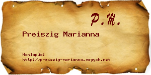 Preiszig Marianna névjegykártya